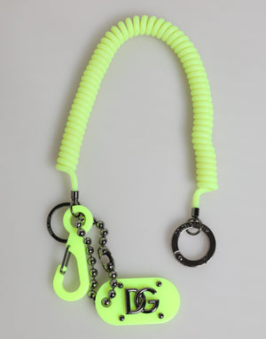 Green Springy Key Holder DG Logo Men's Keychain Keyring