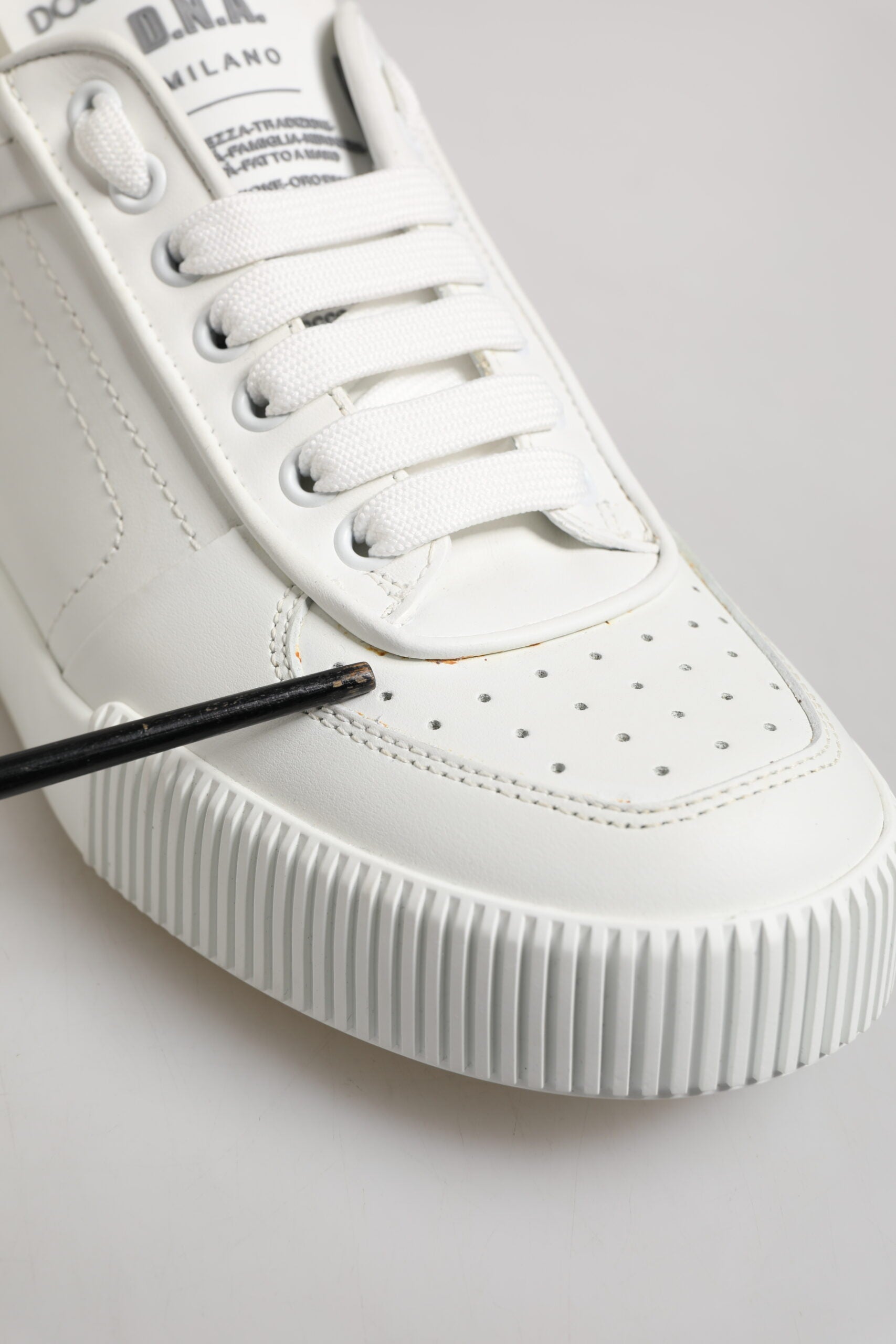 Dolce & Gabbana White Miami Leather Low Top Sneakers Shoes