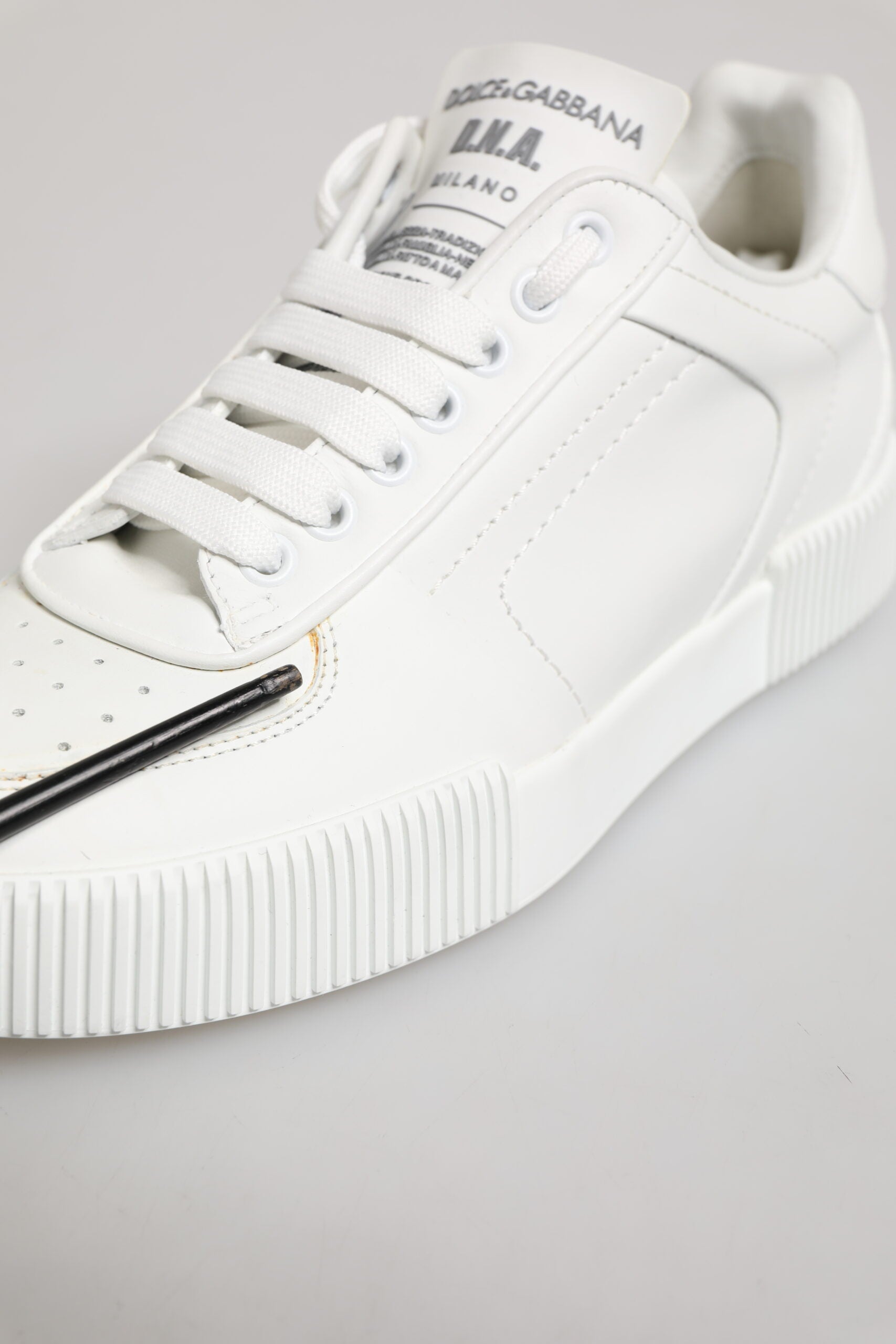 Dolce & Gabbana White Miami Leather Low Top Sneakers Shoes