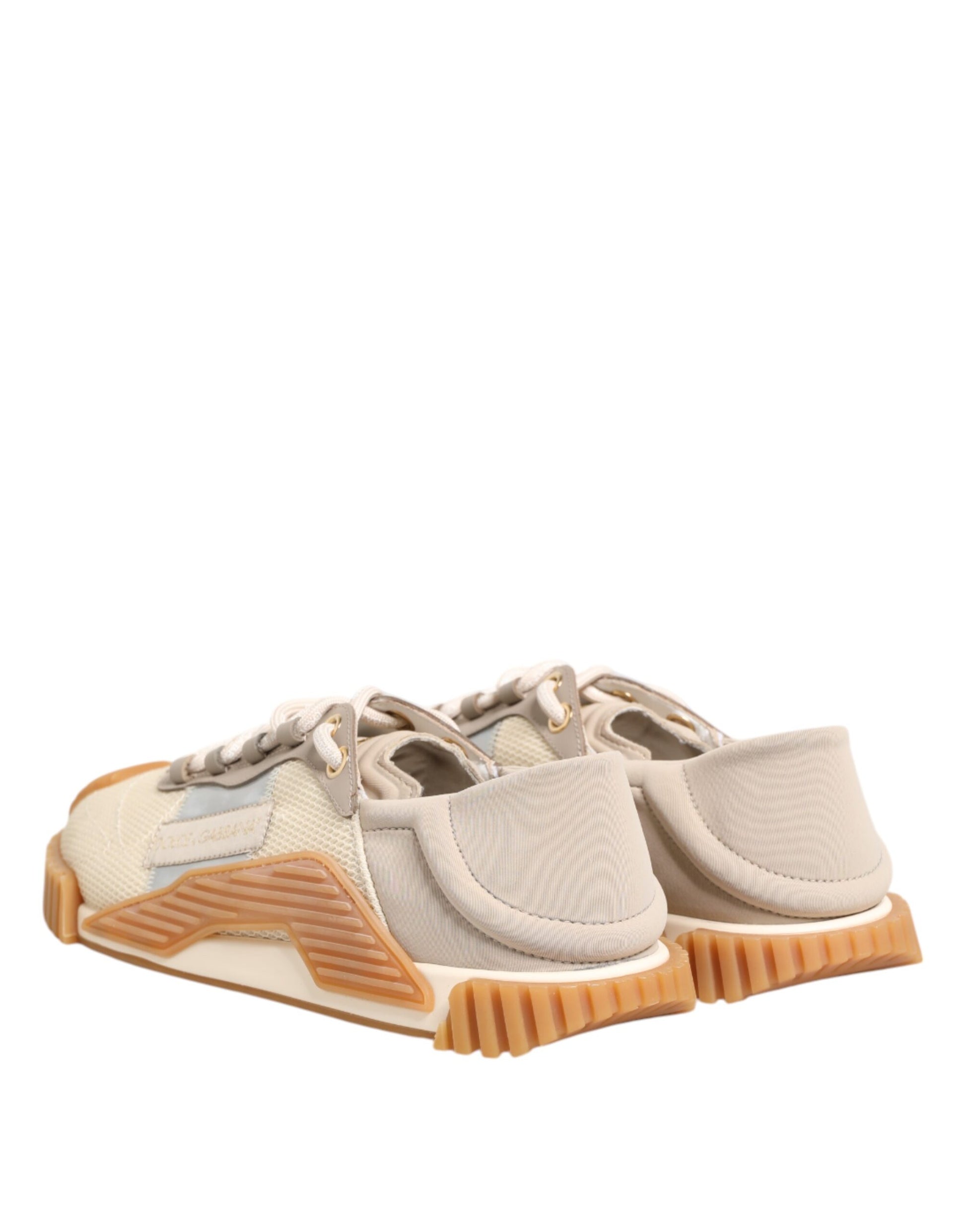 Dolce & Gabbana Beige Lace Up Low Top NS1 Men Sneakers Shoes
