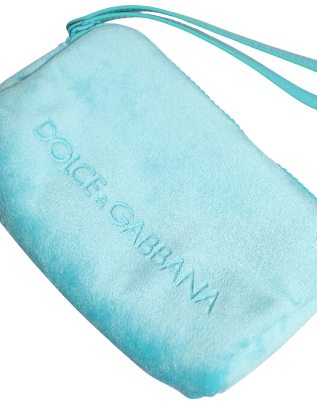 Light Blue Solid Logo Clutch Sunglasses Holder Pouch Bag