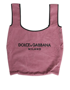 Pink Cotton Velvet DG MILANO Shoulder Shopping Borse Bag