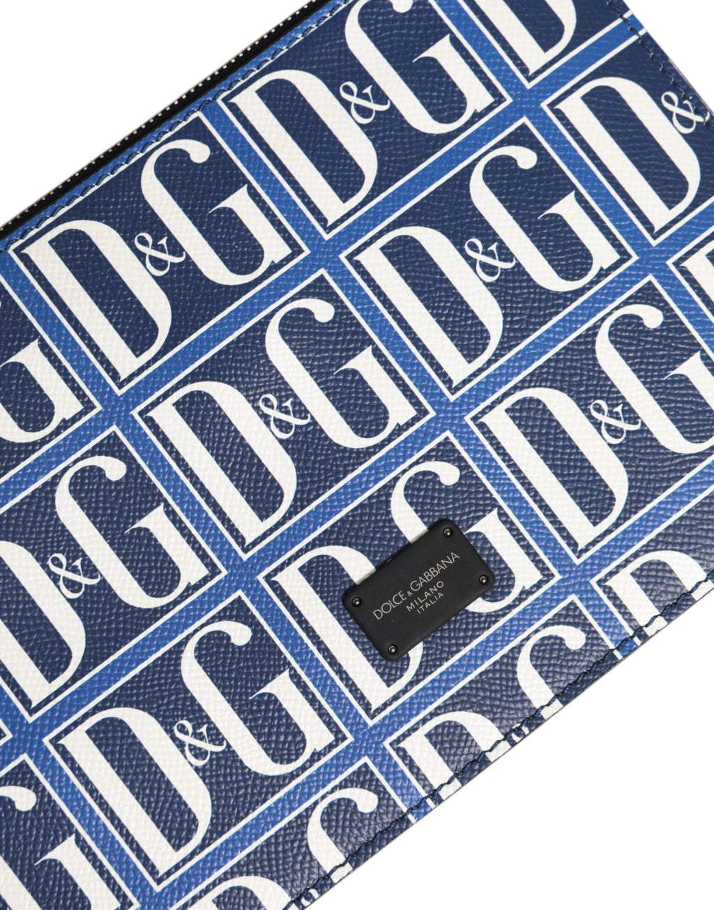 Blue White Leather D&G Logo Plaque Crossbody Borse Bag