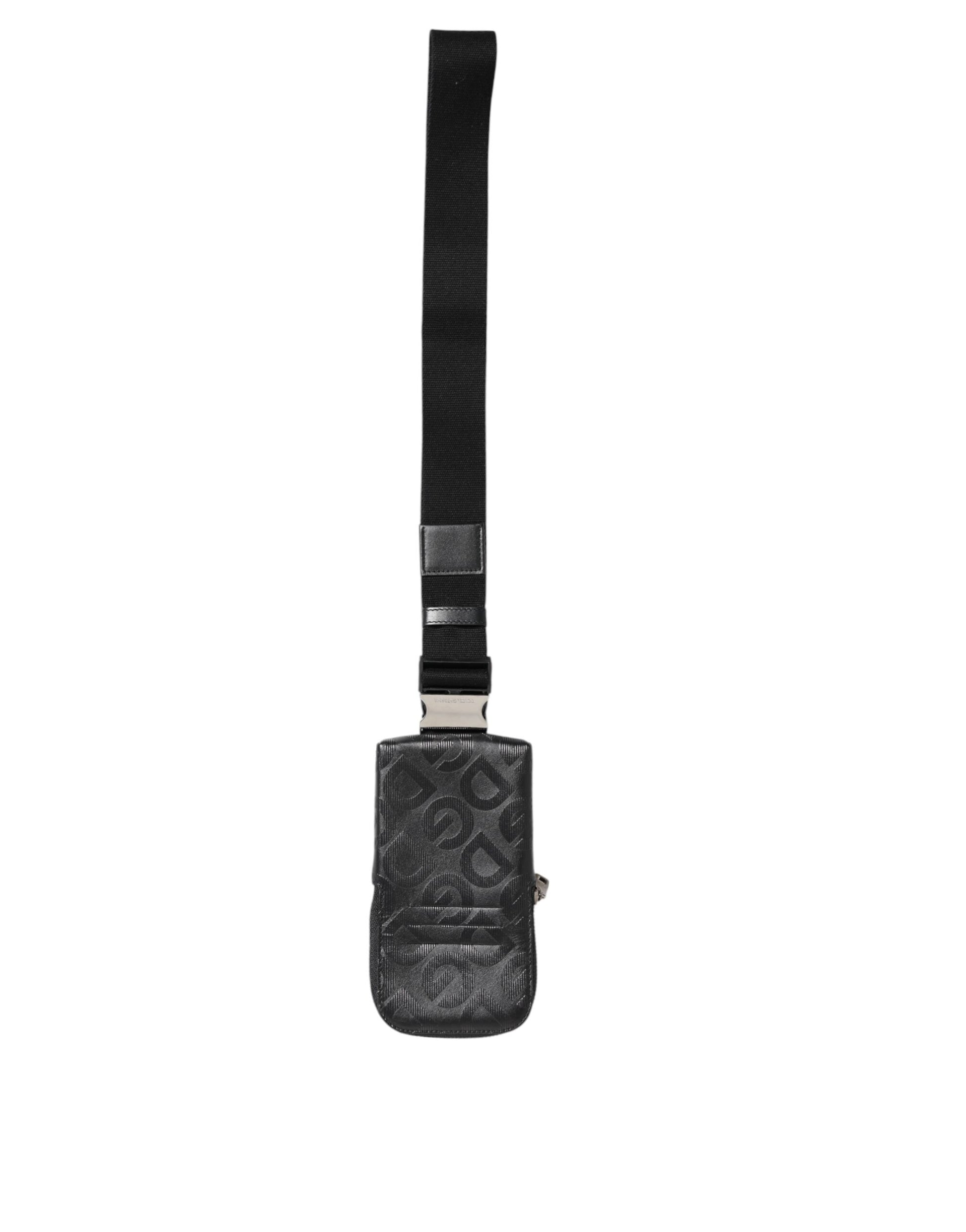 Gray DG Logo Mania Purse Phone Belt Waist Men Borse Bag