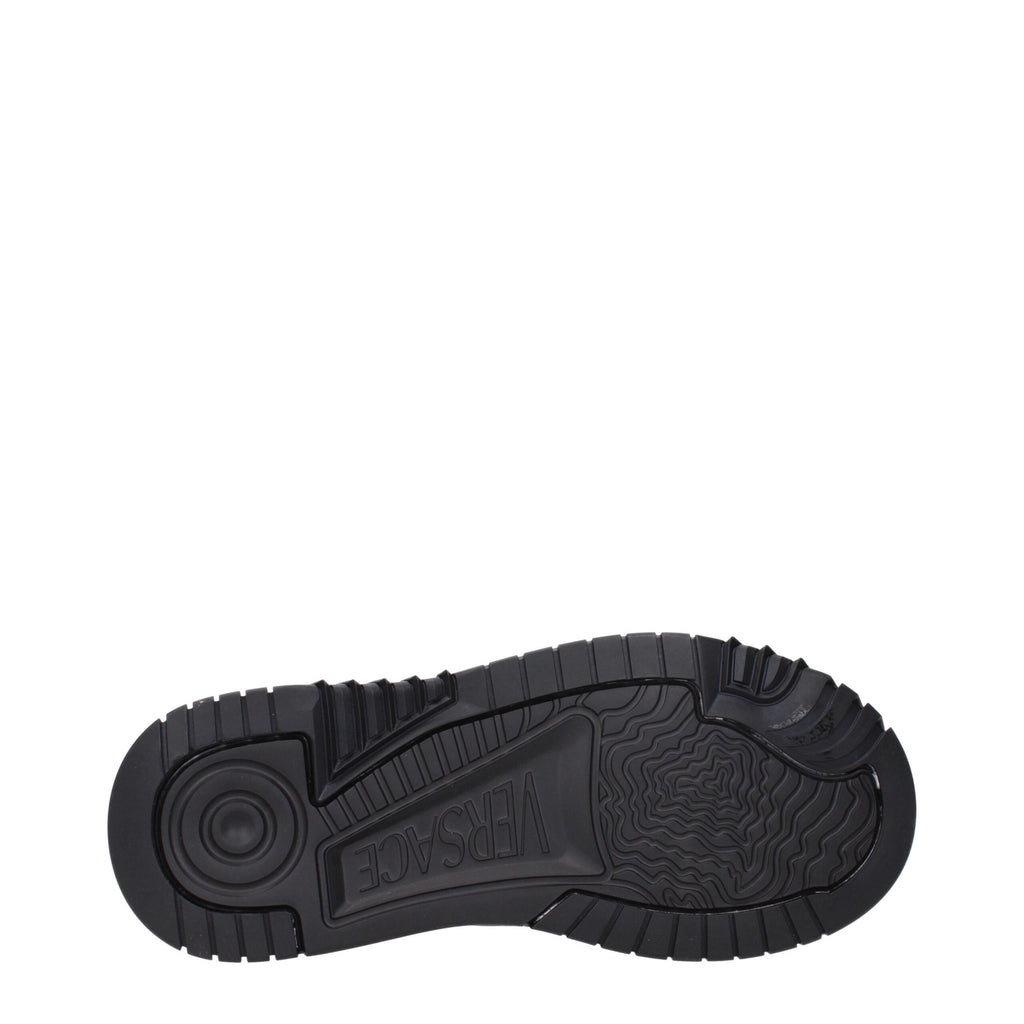 Black Leather Chunky Sneakers