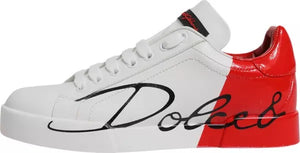 Weiß Rot Logo Portofino Sneakers Schuhe
