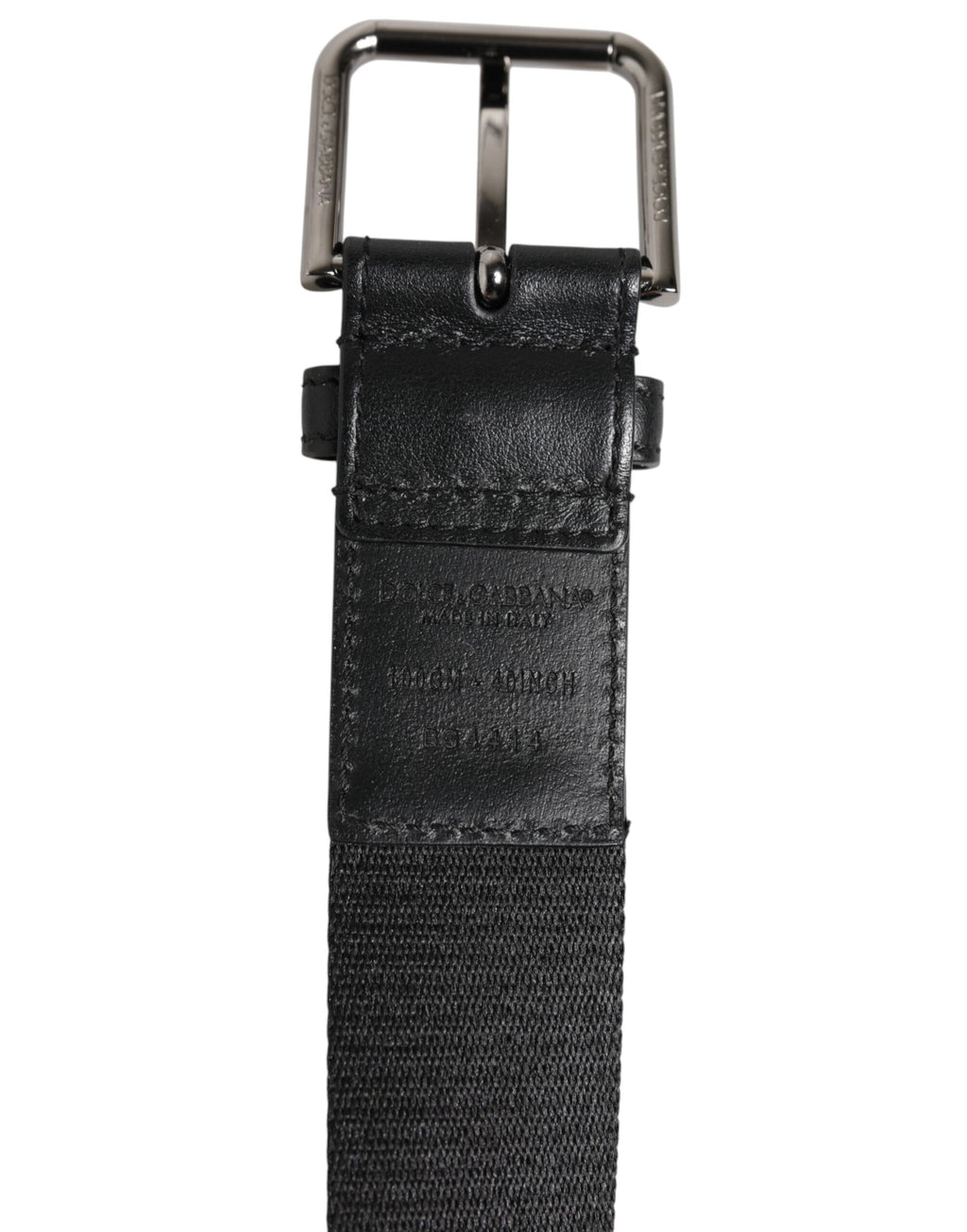 Dolce & Gabbana Black Blue DG Logo Silver Metal Buckle Belt