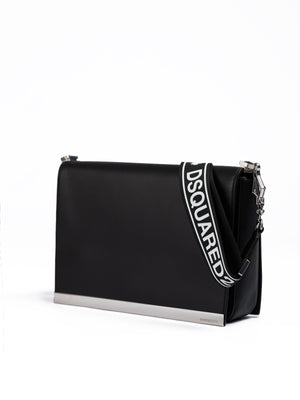 Black Leather Messenger Bag