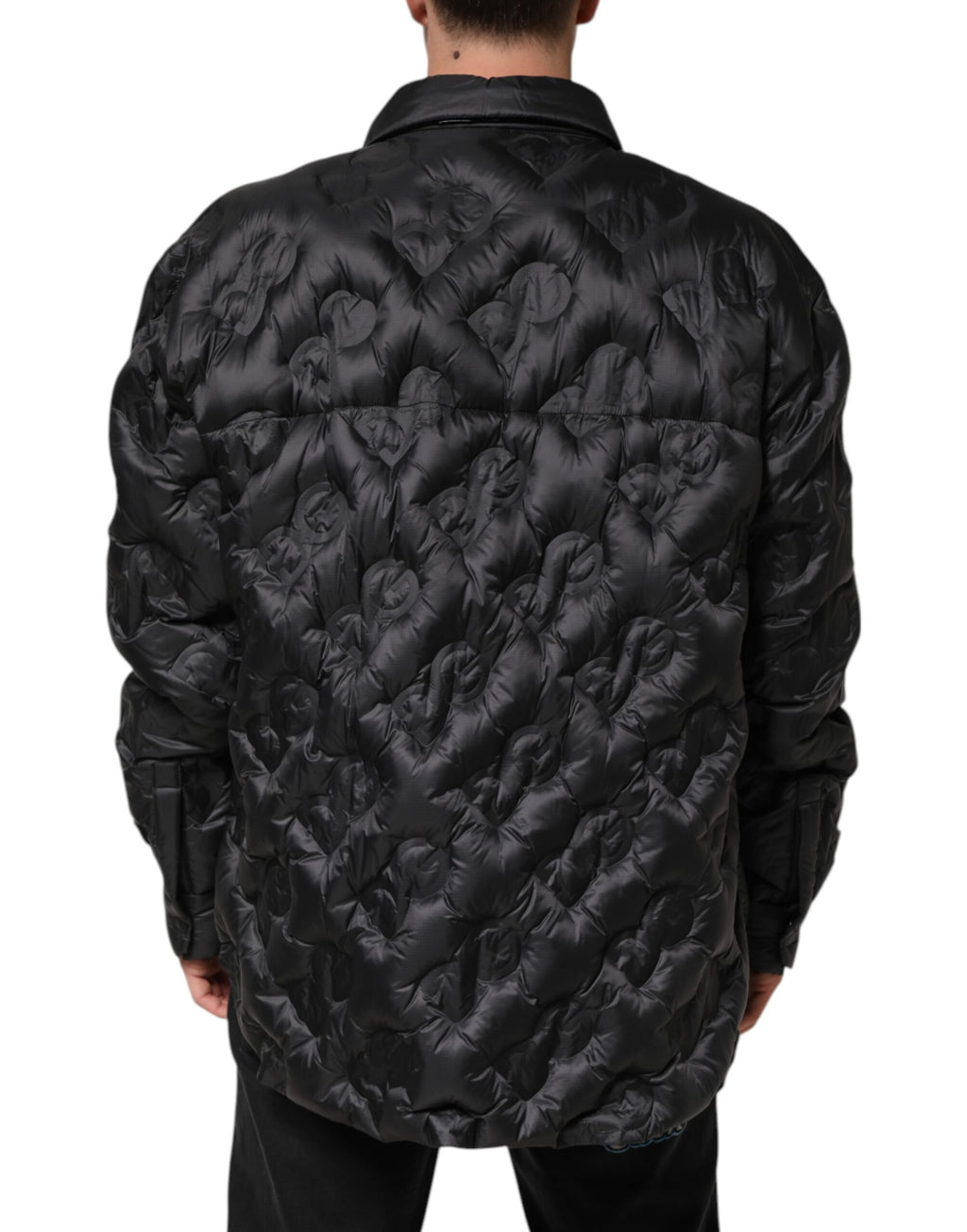 Dolce & Gabbana Black Quilted DG Logo Nylon Puffer Jacket