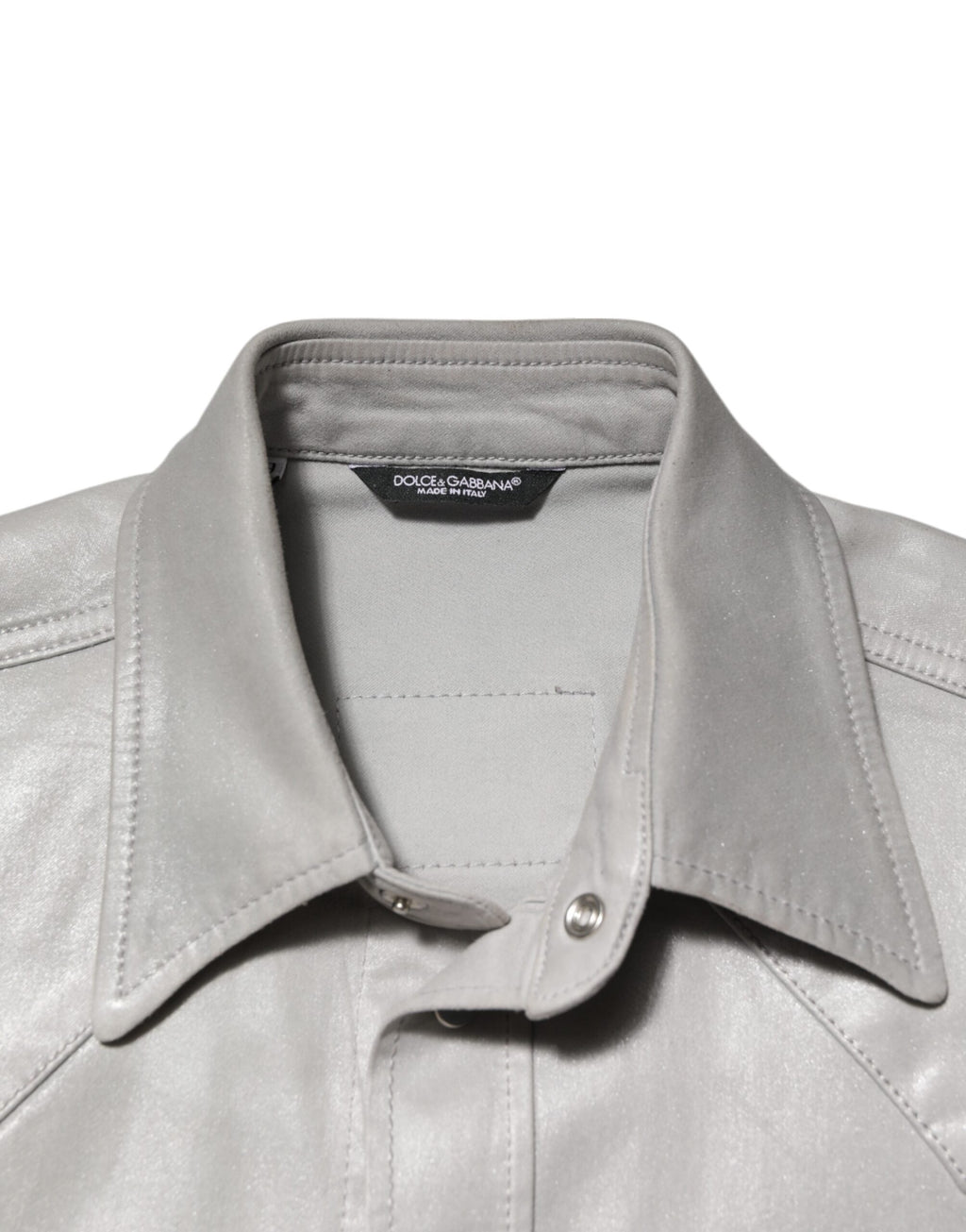 Dolce & Gabbana Metallic Gray Cotton Button Down Men Shirt