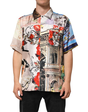 Dolce & Gabbana Multicolor Printed Casual Short Sleeve Shirt