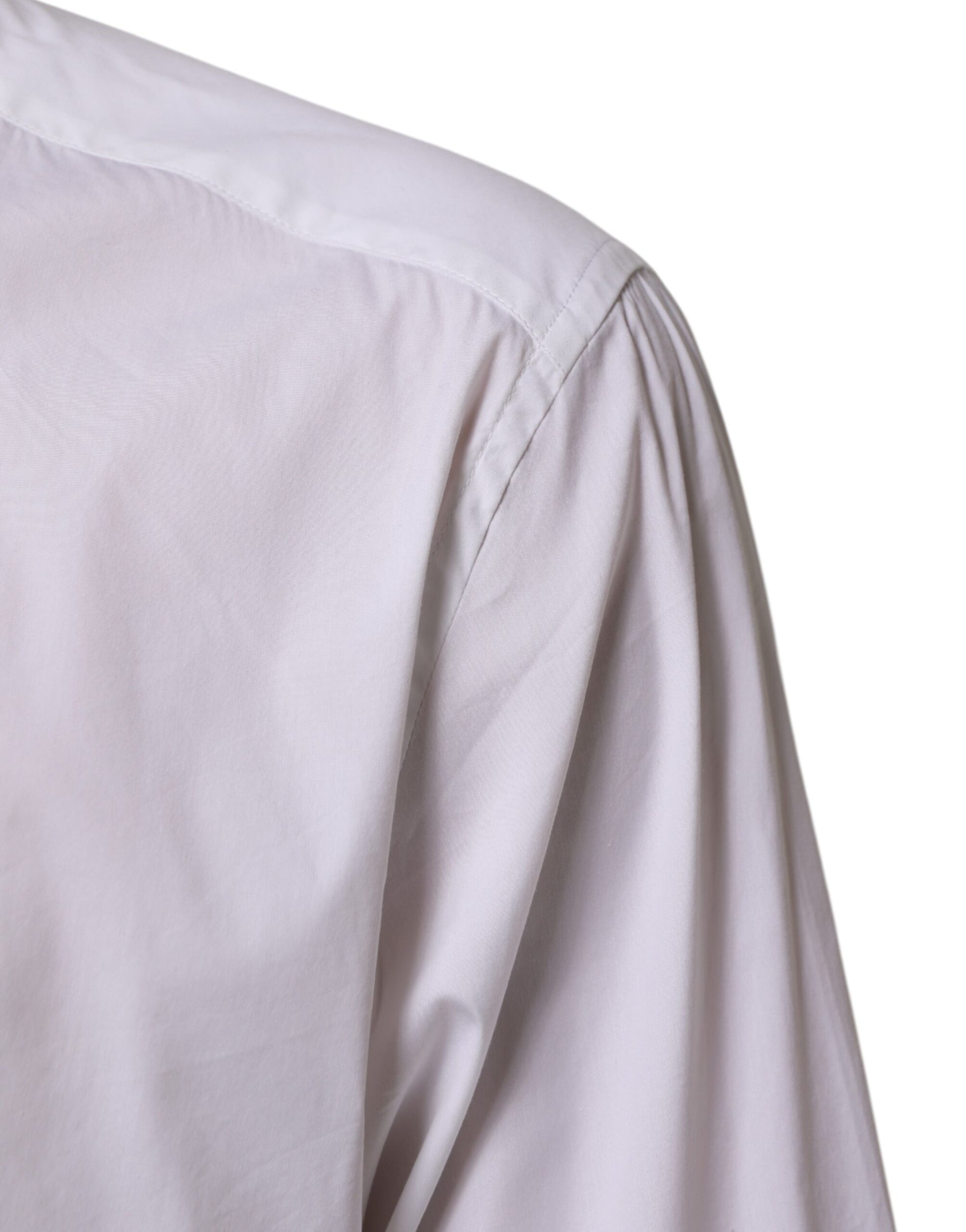 Dolce & Gabbana White Cotton GOLD Long Sleeves Formal Shirt