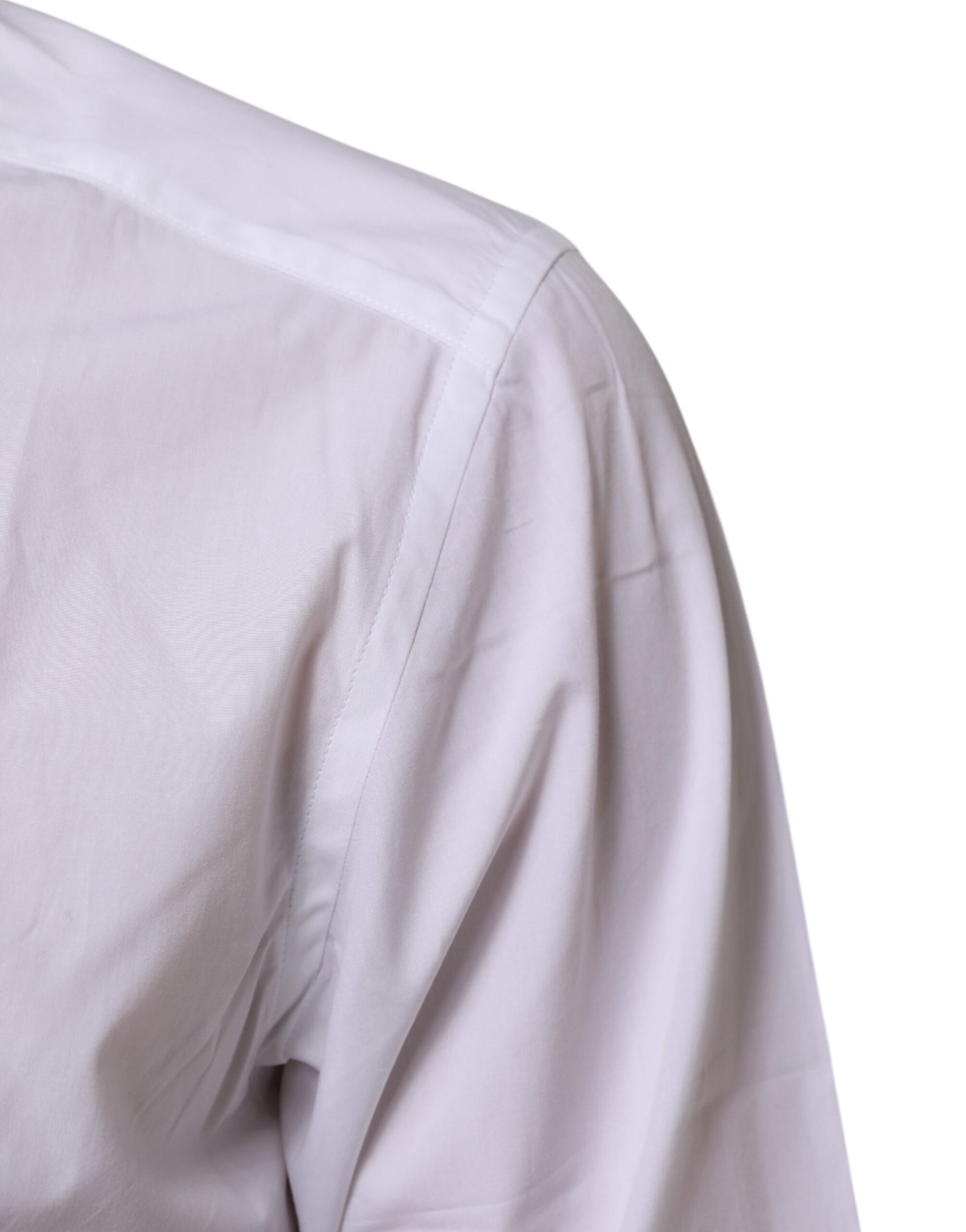 Dolce & Gabbana White Cotton Slim Fit Dress Formal Men Shirt