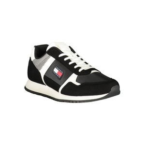 Black Polyester Men Sneaker