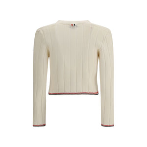 Ladder Full Needle Rib Stitch V Neck Car