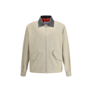 Cotton Harrington Jacket with leather details