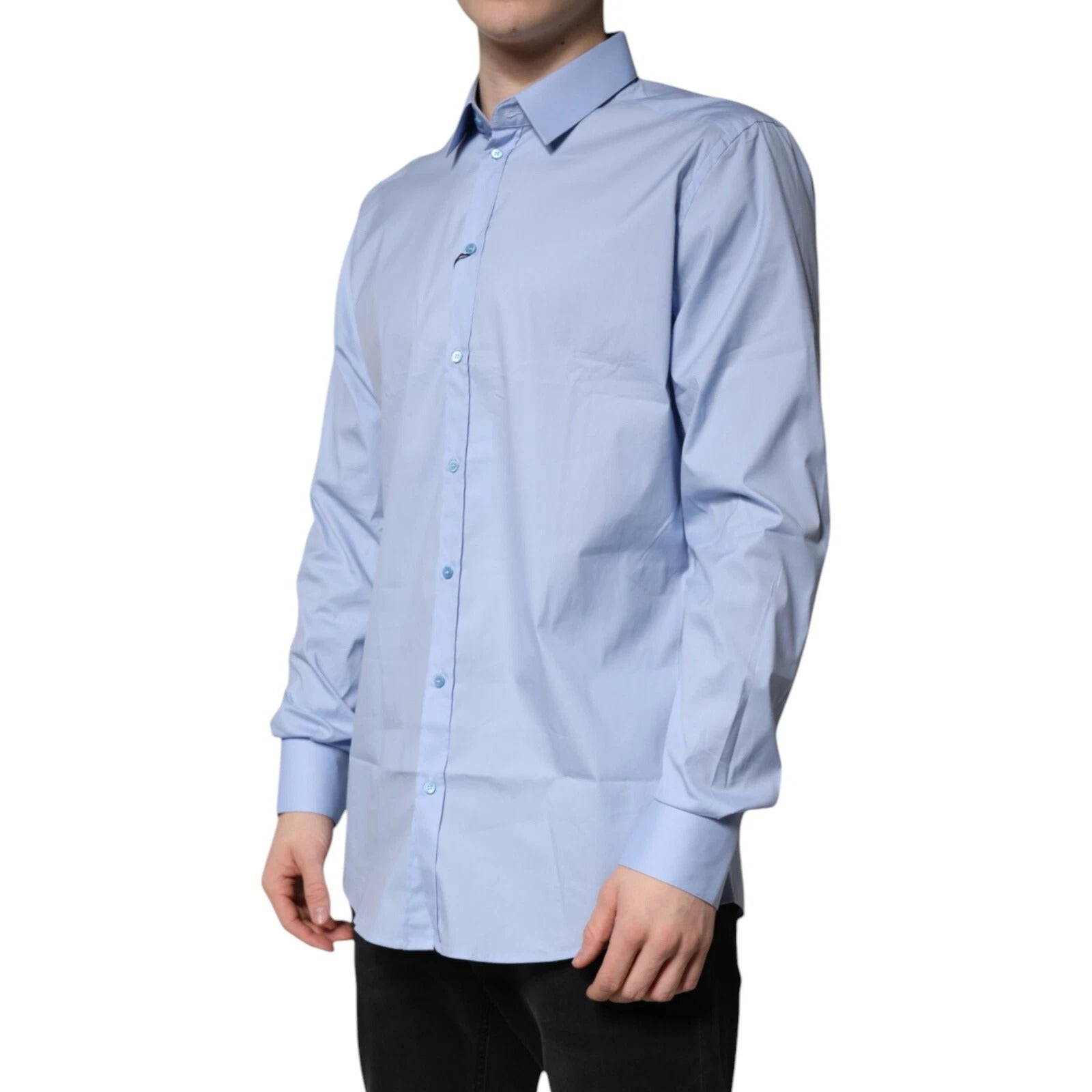 Light Blue Cotton GOLD Dress Formal Shirt