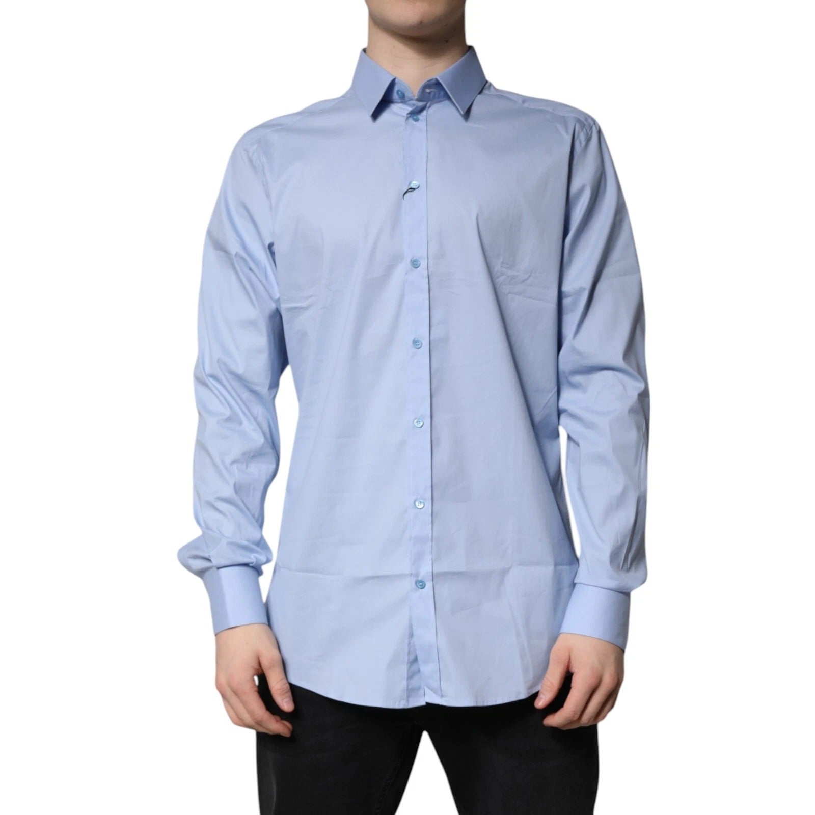 Light Blue Cotton GOLD Dress Formal Shirt