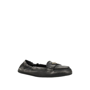 Vintage-effect Leather Loafers