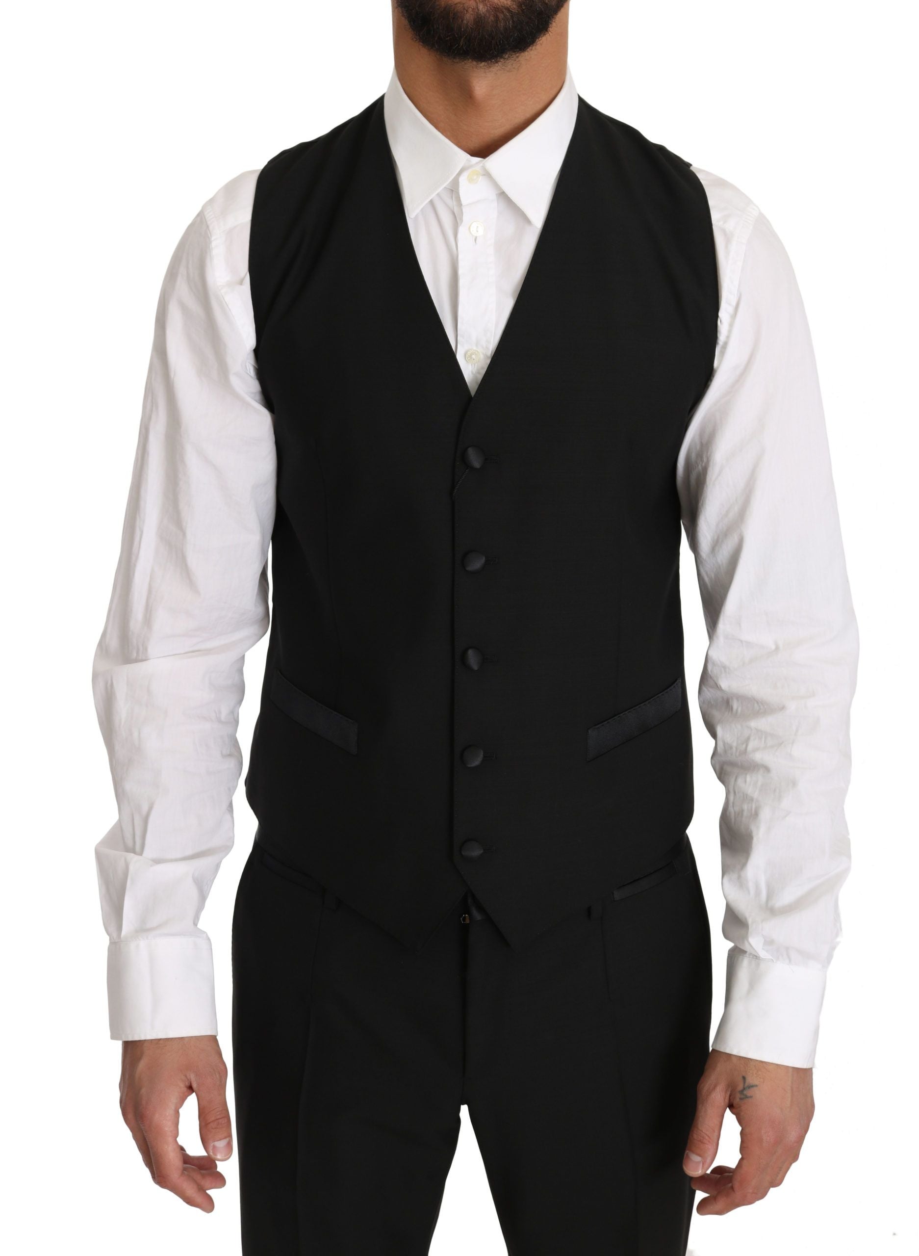 Schwarze Wollweste Gillet Weste
