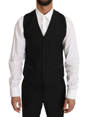Schwarze Wollweste Gillet Weste