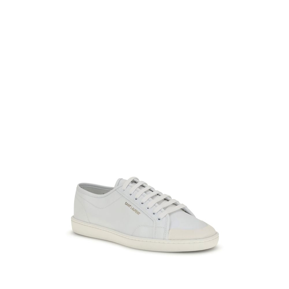 Saint Laurent White Calf Leather Bos Taurus Low Top Sneakers