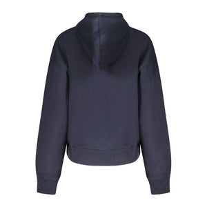 Blue Cotton Women Hoodie