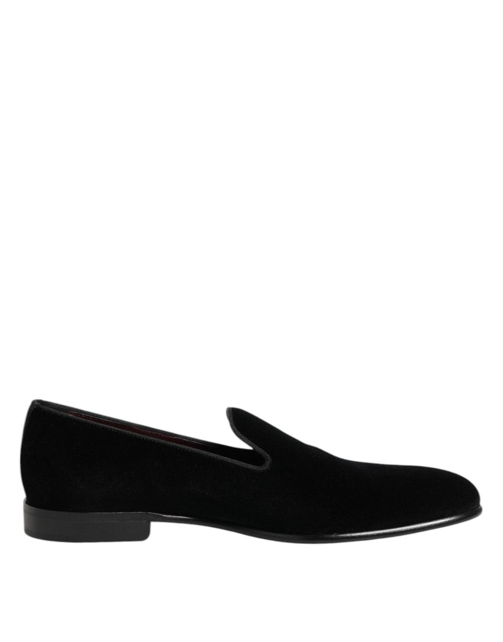 Dolce & Gabbana Black Velvet Slip On Men Loafers Formal Shoes