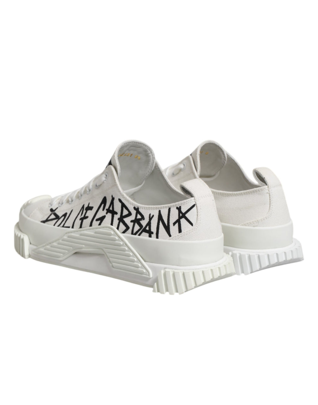 Dolce & Gabbana White Logo Graffiti Low Top Sneakers Shoes