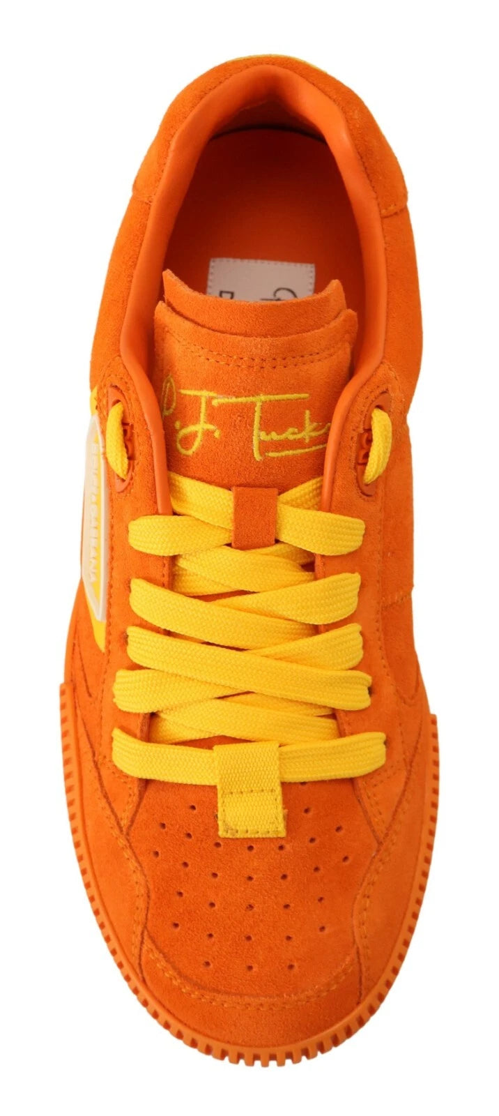 Dolce & Gabbana Orange Leather P.j. Tucker Men Sneakers Shoes