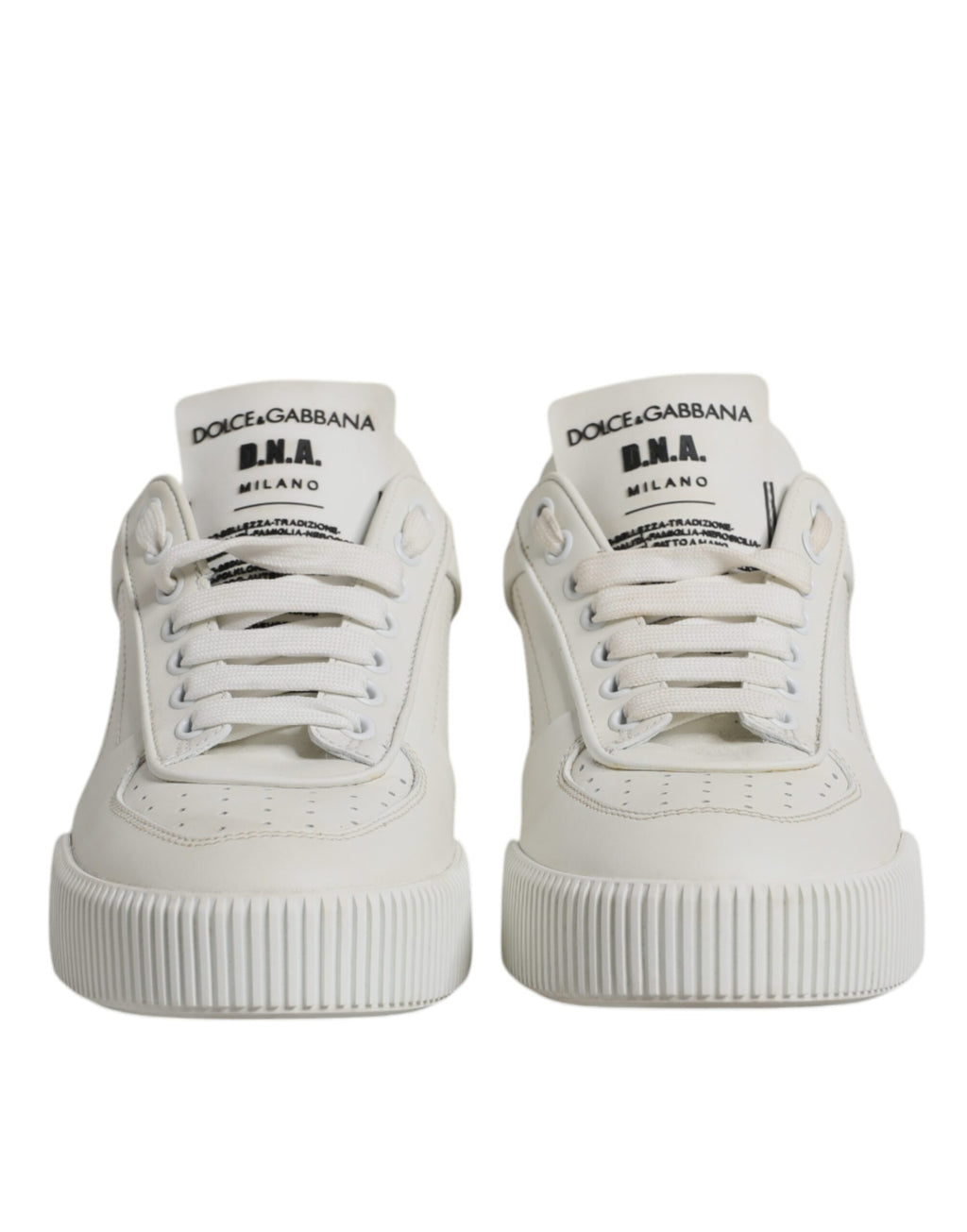 Dolce & Gabbana White Miami Leather Low Top Sneakers Shoes