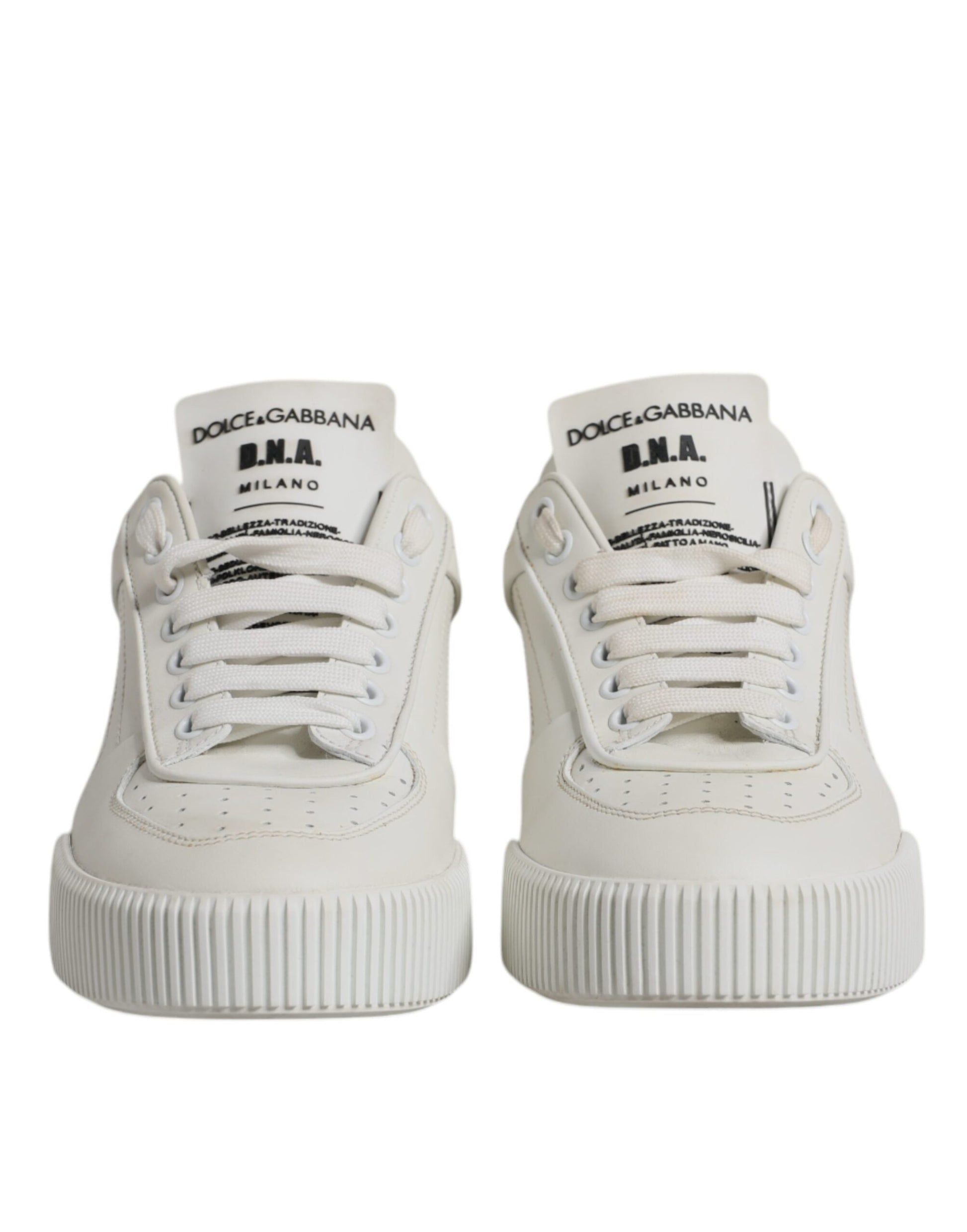 Dolce & Gabbana White Miami Leather Low Top Sneakers Shoes