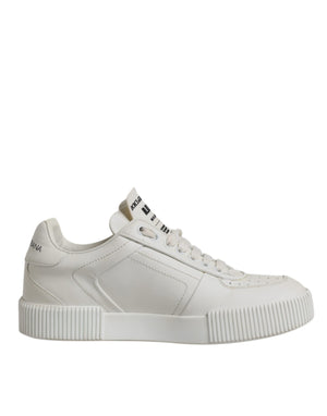 Dolce & Gabbana White Miami Leather Low Top Sneakers Shoes