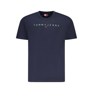 Blue Cotton Men T-Shirt