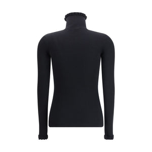 Wool Sweater with ruffled collar