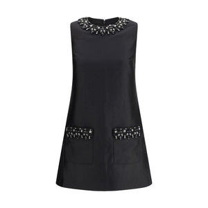 Taffeta embellished trim short Dress