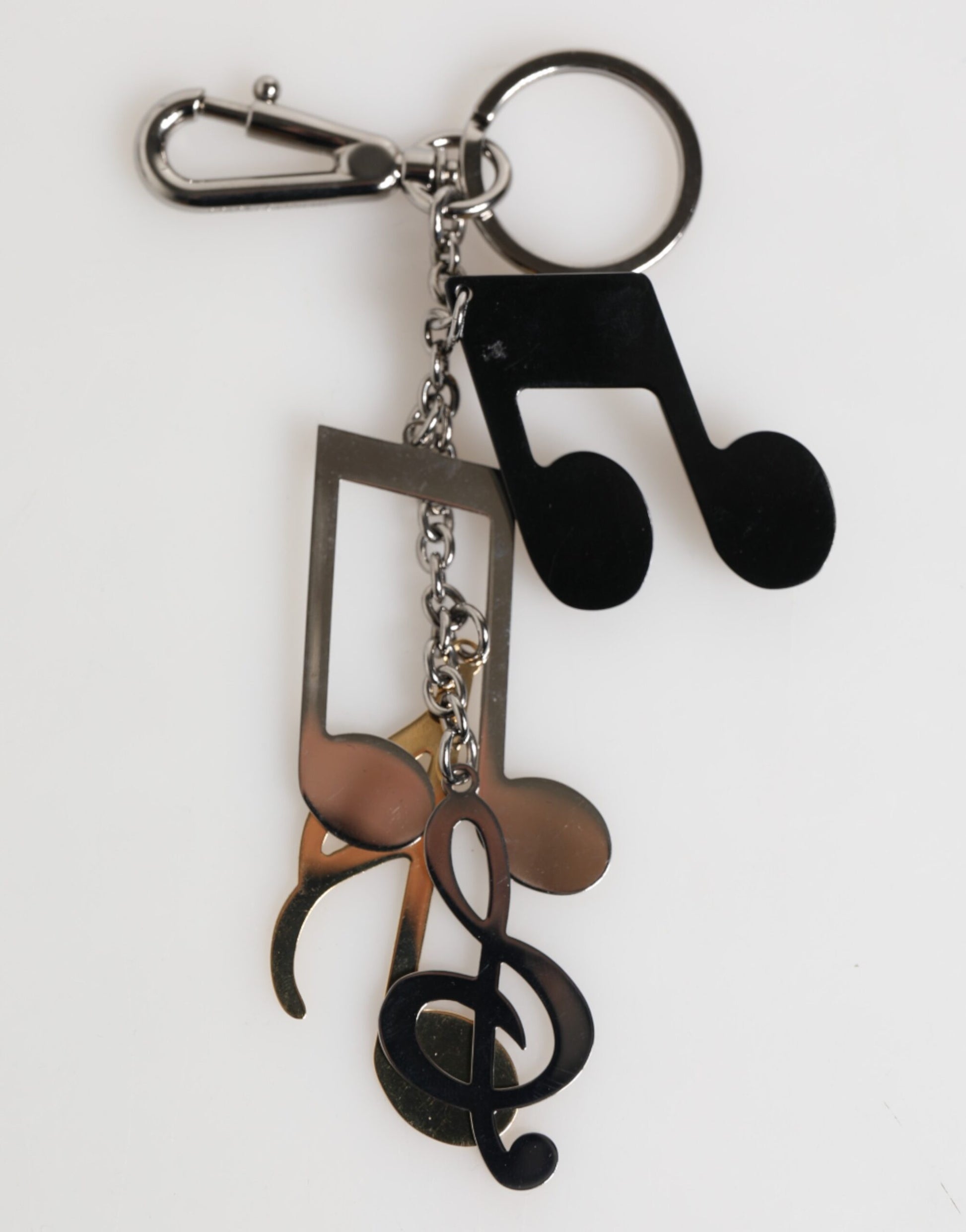 Dolce & Gabbana Silver Musical Note Key Holder Keychain Bag Charm Keyring