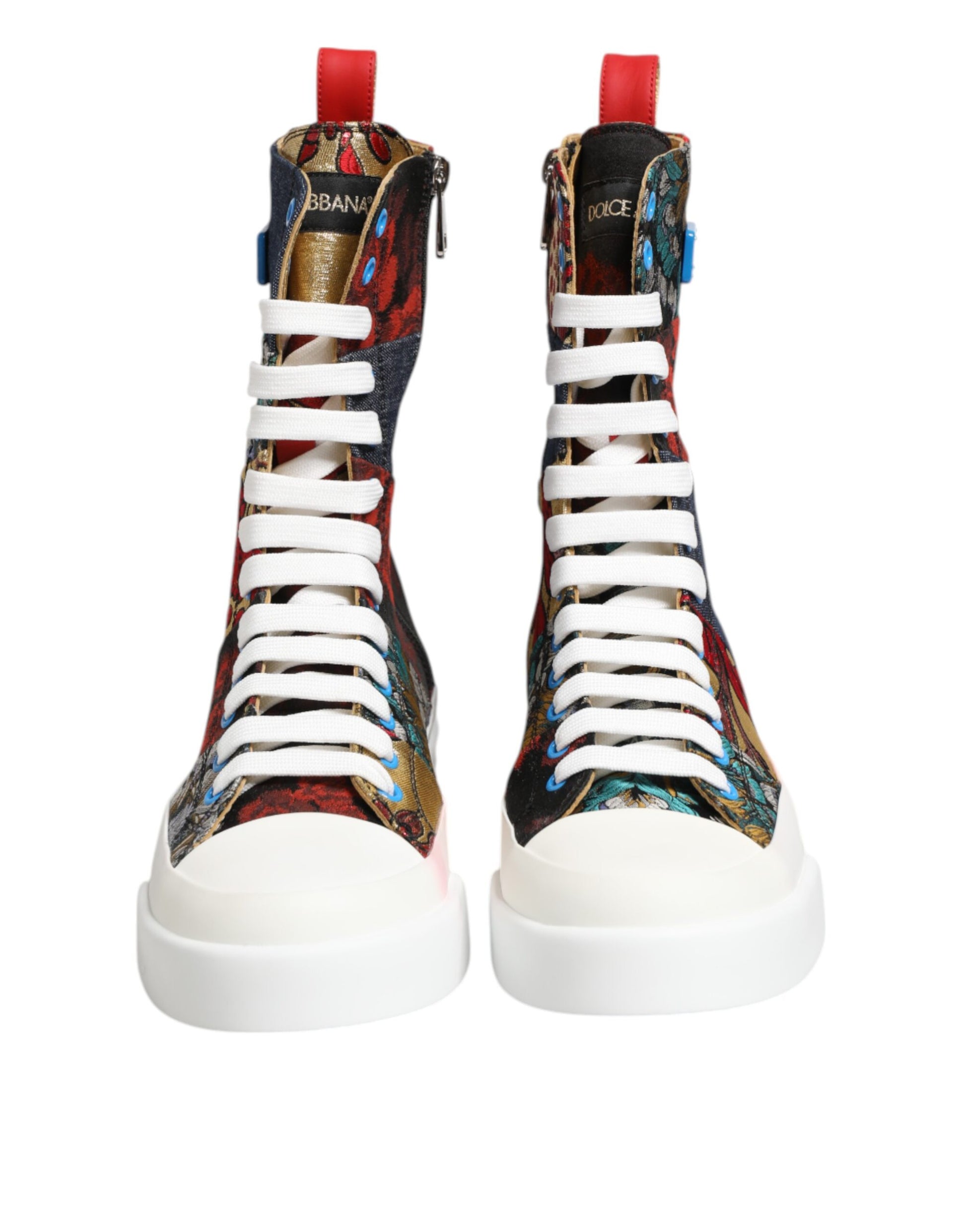 Dolce & Gabbana Multicolor Patchwork High Top Sneakers Shoes