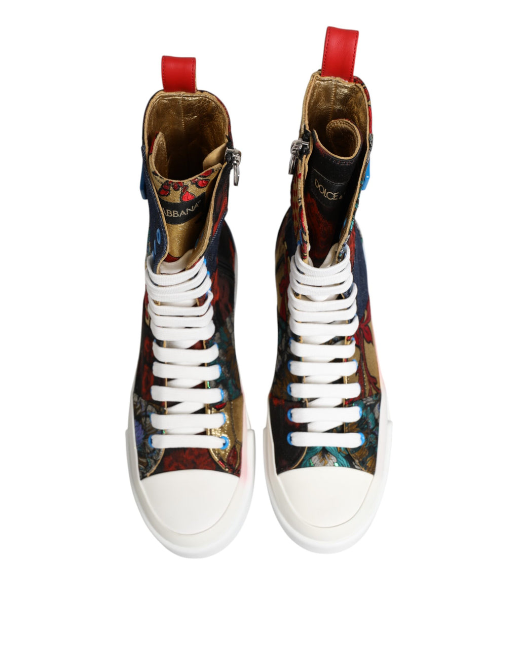 Dolce & Gabbana Multicolor Patchwork High Top Sneakers Shoes