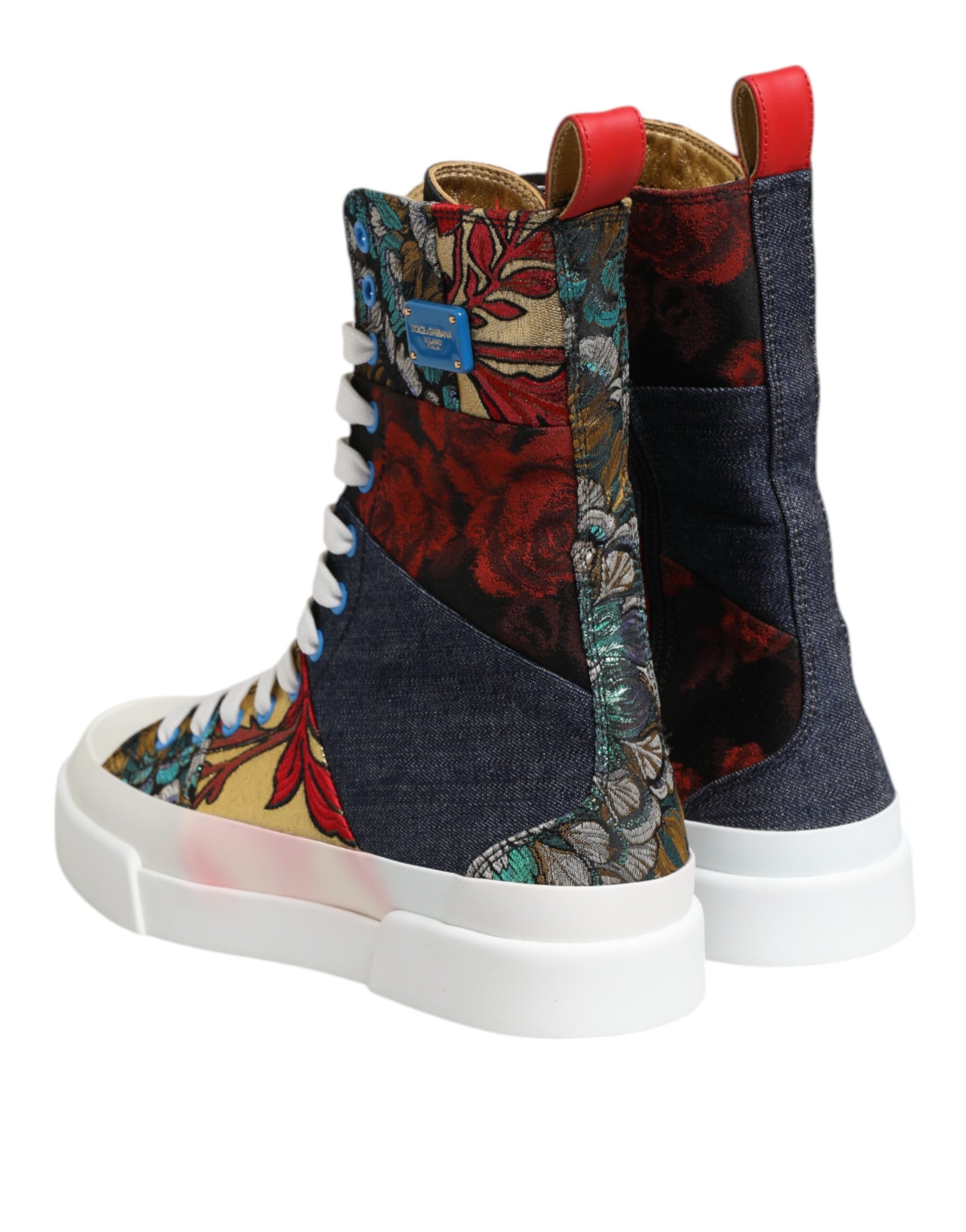 Dolce & Gabbana Multicolor Patchwork High Top Sneakers Shoes