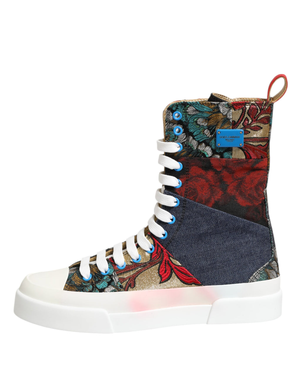 Dolce & Gabbana Multicolor Patchwork High Top Sneakers Shoes
