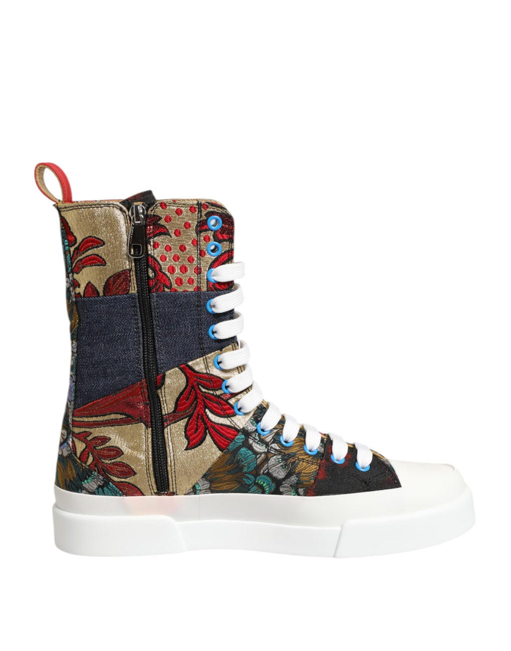 Dolce & Gabbana Multicolor Patchwork High Top Sneakers Shoes