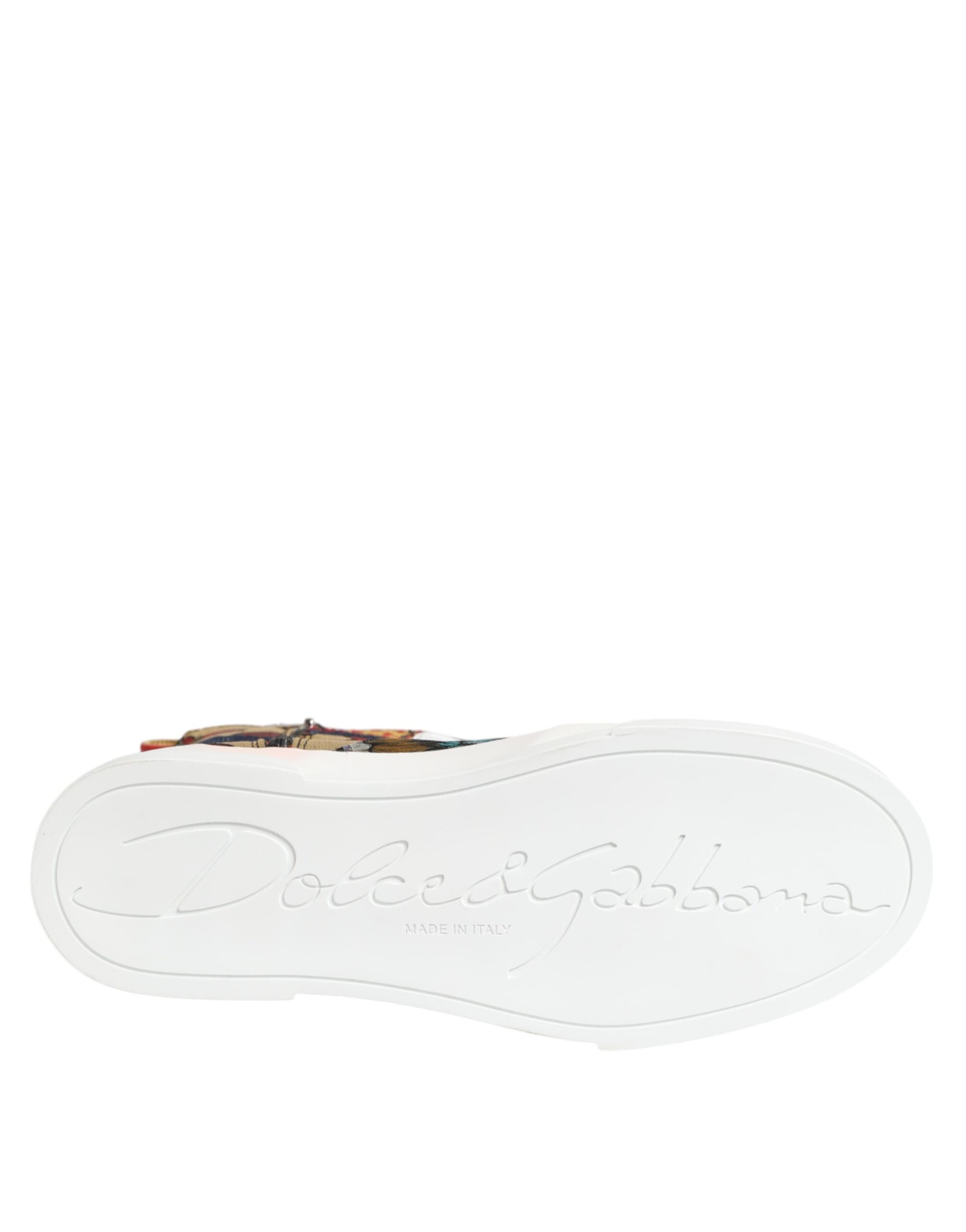 Dolce & Gabbana Multicolor Patchwork High Top Sneakers Shoes