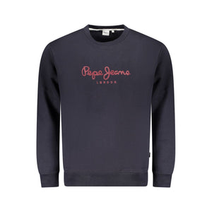 Blue Cotton Men Sweater