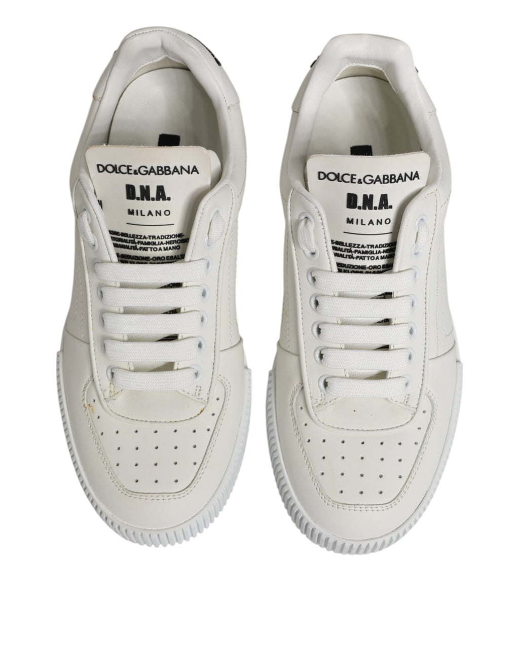Dolce & Gabbana White Miami Leather Low Top Sneakers Shoes