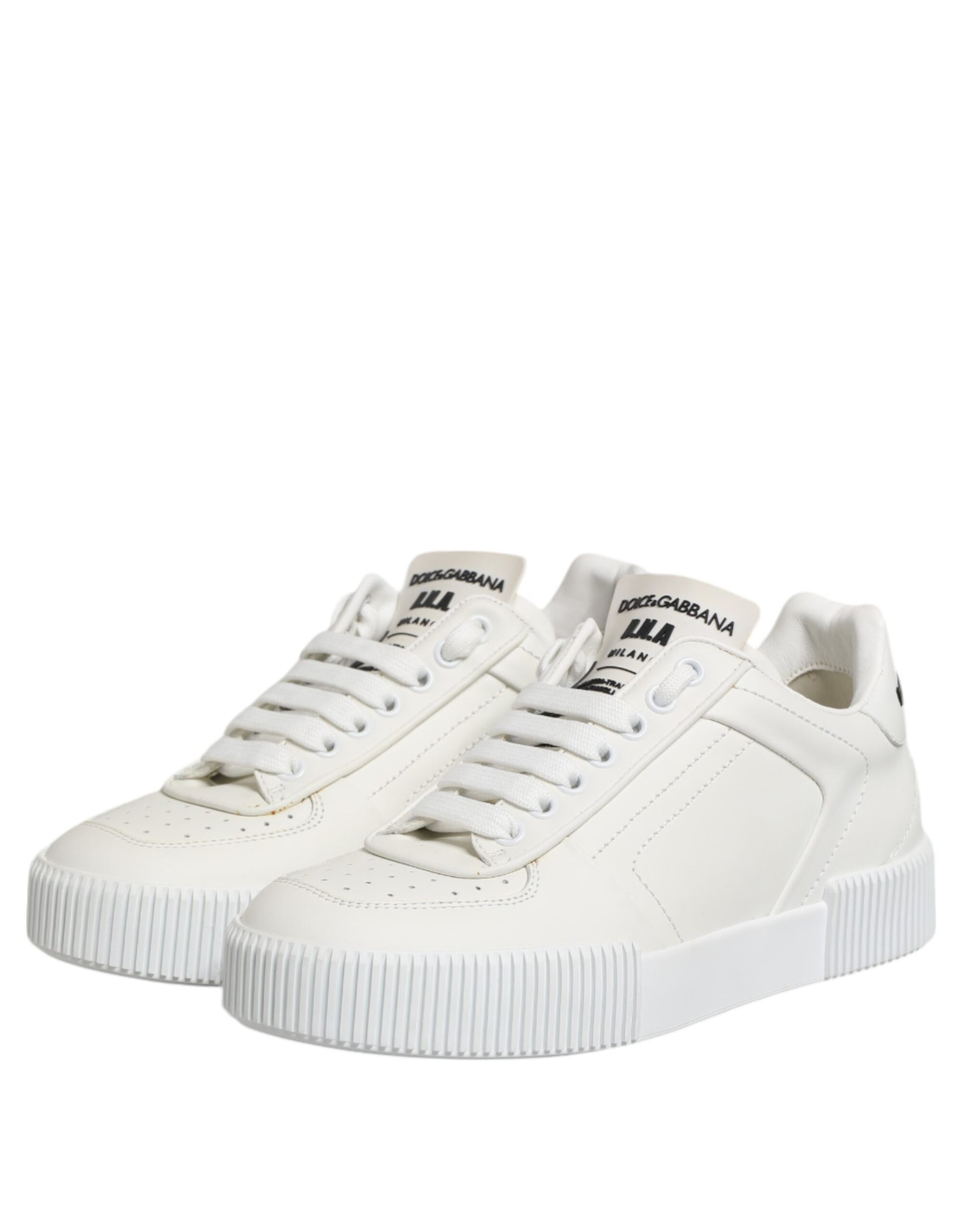Dolce & Gabbana White Miami Leather Low Top Sneakers Shoes