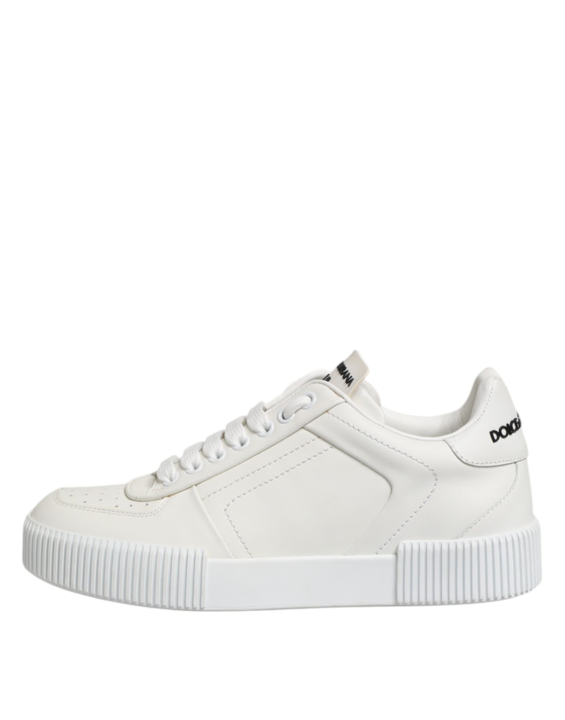 Dolce & Gabbana White Miami Leather Low Top Sneakers Shoes