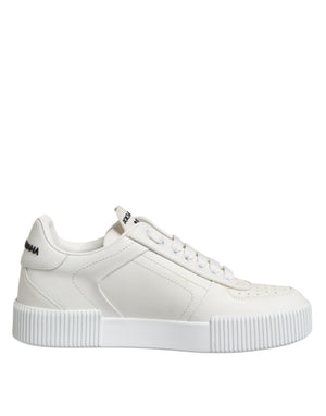 Dolce & Gabbana White Miami Leather Low Top Sneakers Shoes