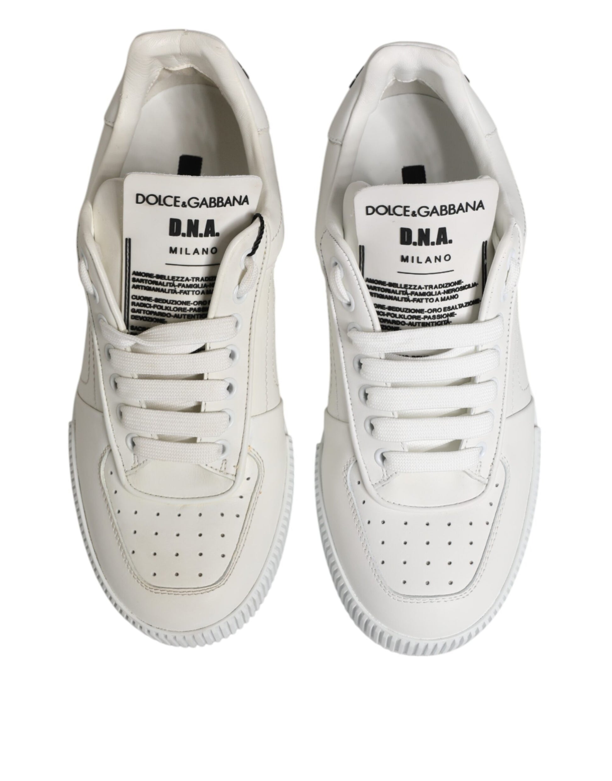 Dolce & Gabbana White Miami Leather Low Top Sneakers Shoes