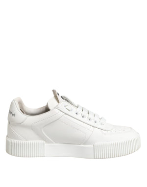 Dolce & Gabbana White Miami Leather Low Top Sneakers Shoes
